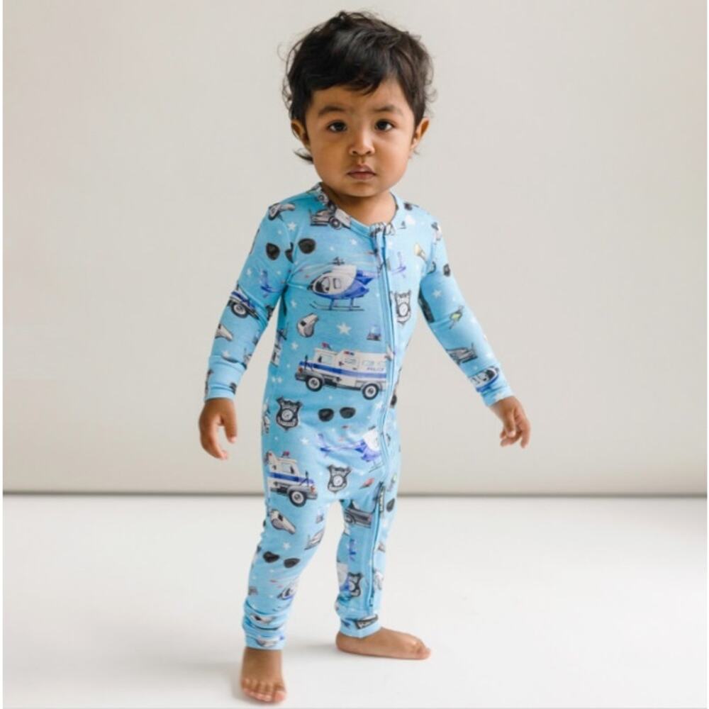 Posh Peanut Baby‎ Convertible One Piece Blue Police Theme 3-6 Months